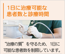 一日に治療可能な患者数と診療時間